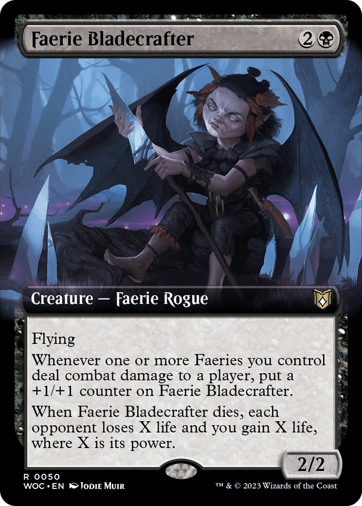 Faerie Bladecrafter (Extended Art) [Wilds of Eldraine Commander] | Card Merchant Takapuna