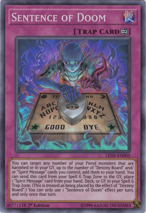 Sentence of Doom [LED5-EN005] Super Rare | Card Merchant Takapuna