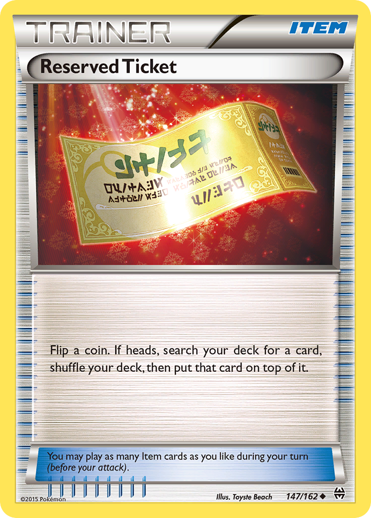 Reserved Ticket (147/162) [XY: BREAKthrough] | Card Merchant Takapuna