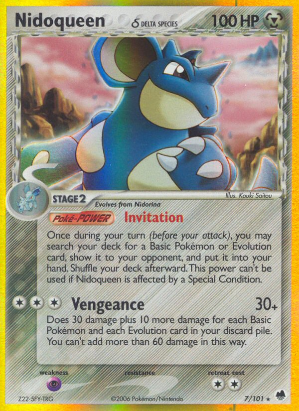 Nidoqueen (7/101) (Delta Species) [EX: Dragon Frontiers] | Card Merchant Takapuna