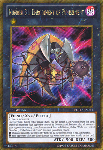 Number 31: Embodiment of Punishment [PGLD-EN024] Gold Secret Rare | Card Merchant Takapuna