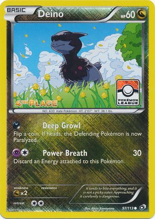 Deino (97/113) (League Promo 4th Place) [Black & White: Legendary Treasures] | Card Merchant Takapuna