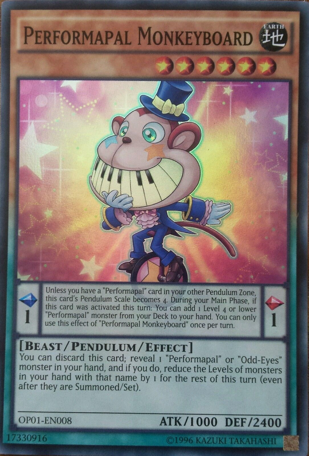 Performapal Monkeyboard [OP01-EN008] Super Rare | Card Merchant Takapuna