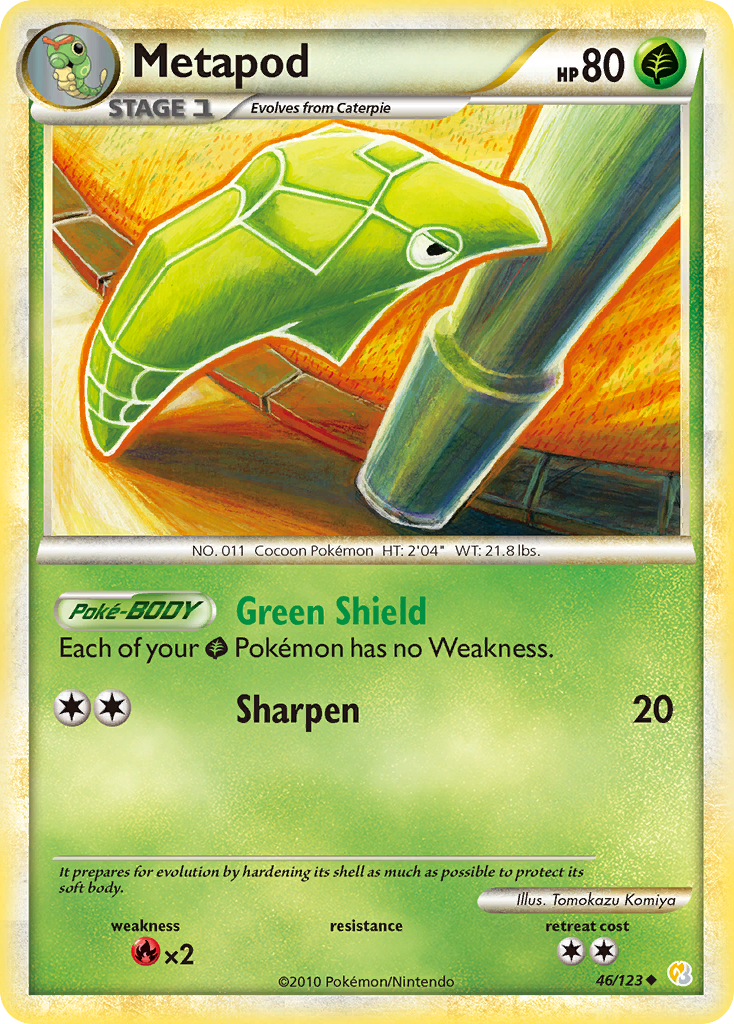 Metapod (46/123) [HeartGold & SoulSilver: Base Set] | Card Merchant Takapuna