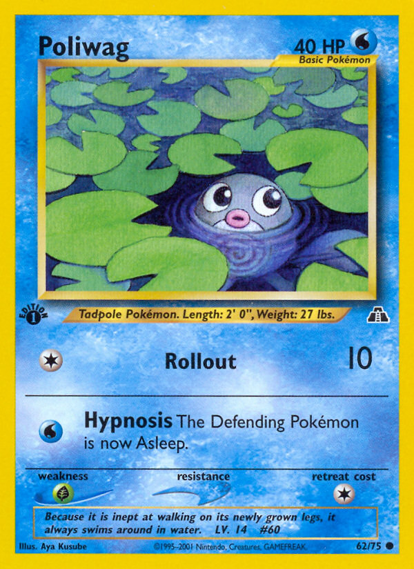 Poliwag (62/75) [Neo Discovery 1st Edition] | Card Merchant Takapuna