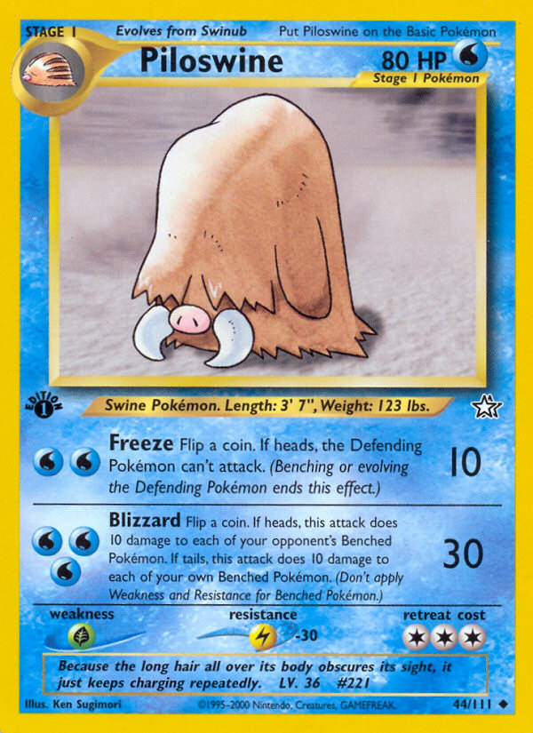 Piloswine (44/111) [Neo Genesis 1st Edition] | Card Merchant Takapuna