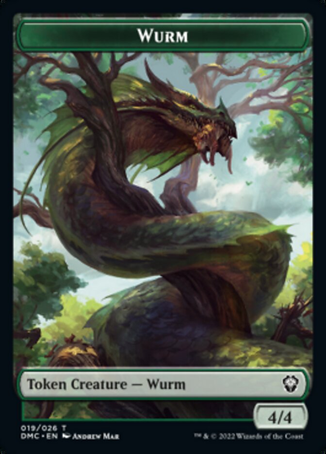 Bird (002) // Wurm Double-Sided Token [Dominaria United Tokens] | Card Merchant Takapuna