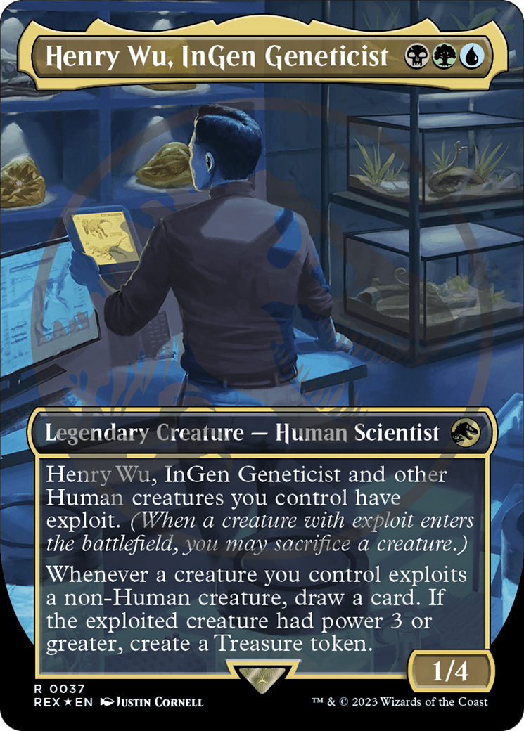 Henry Wu, InGen Geneticist Emblem (Borderless) [Jurassic World Collection Tokens] | Card Merchant Takapuna