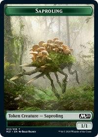 Saproling // Zombie Double-Sided Token [Core Set 2021 Tokens] | Card Merchant Takapuna