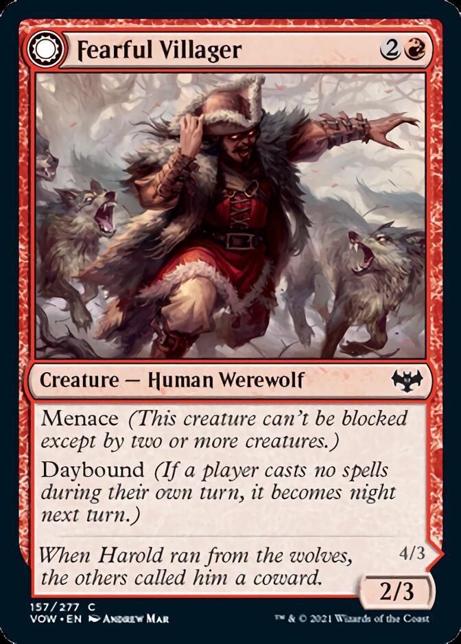 Fearful Villager // Fearsome Werewolf [Innistrad: Crimson Vow] | Card Merchant Takapuna