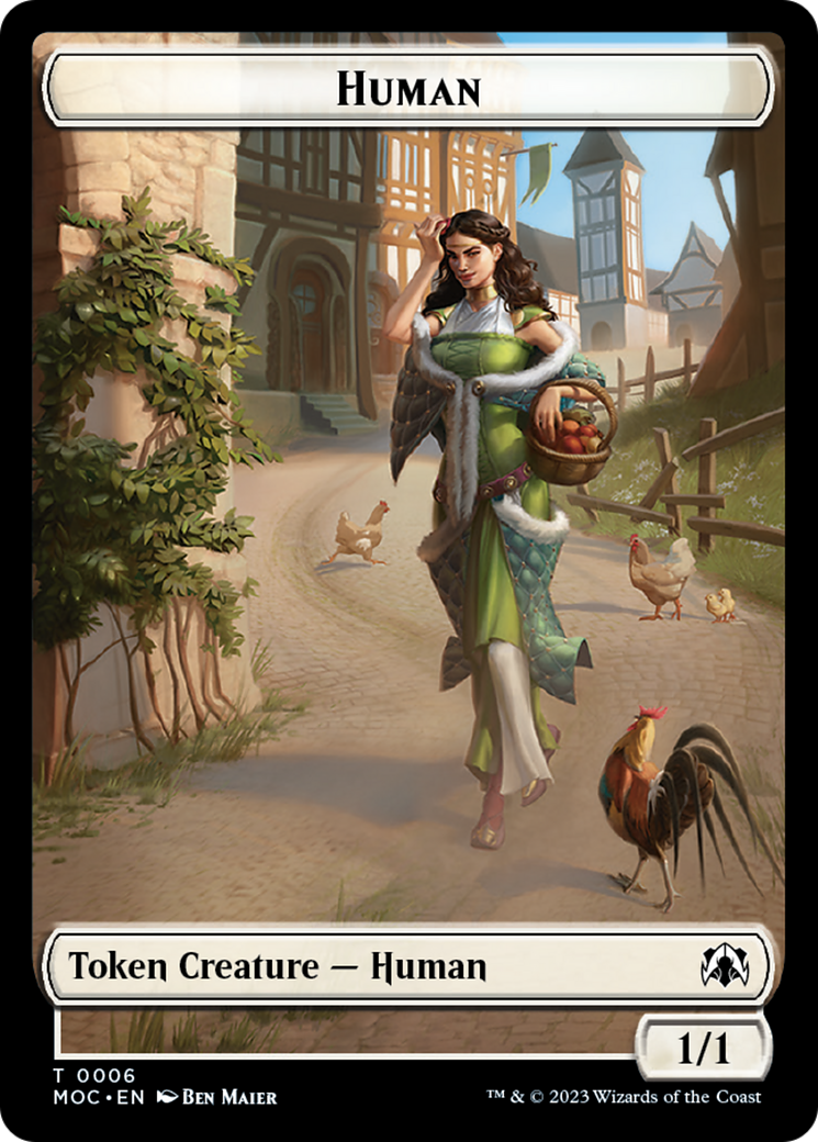 Zombie Knight // Human (6) Double-Sided Token [March of the Machine Commander Tokens] | Card Merchant Takapuna