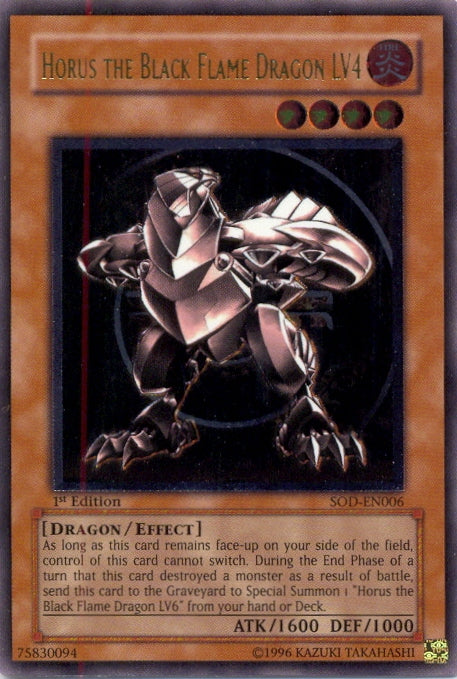 Horus The Black Flame Dragon LV4 [SOD-EN006] Ultimate Rare | Card Merchant Takapuna