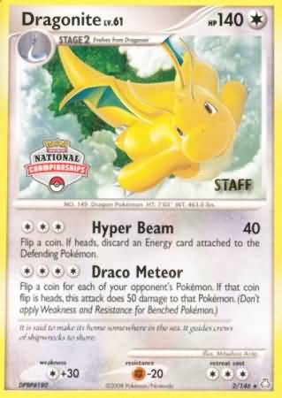 Dragonite (2/146) (National Championship Staff) [Diamond & Pearl: Legends Awakened] | Card Merchant Takapuna