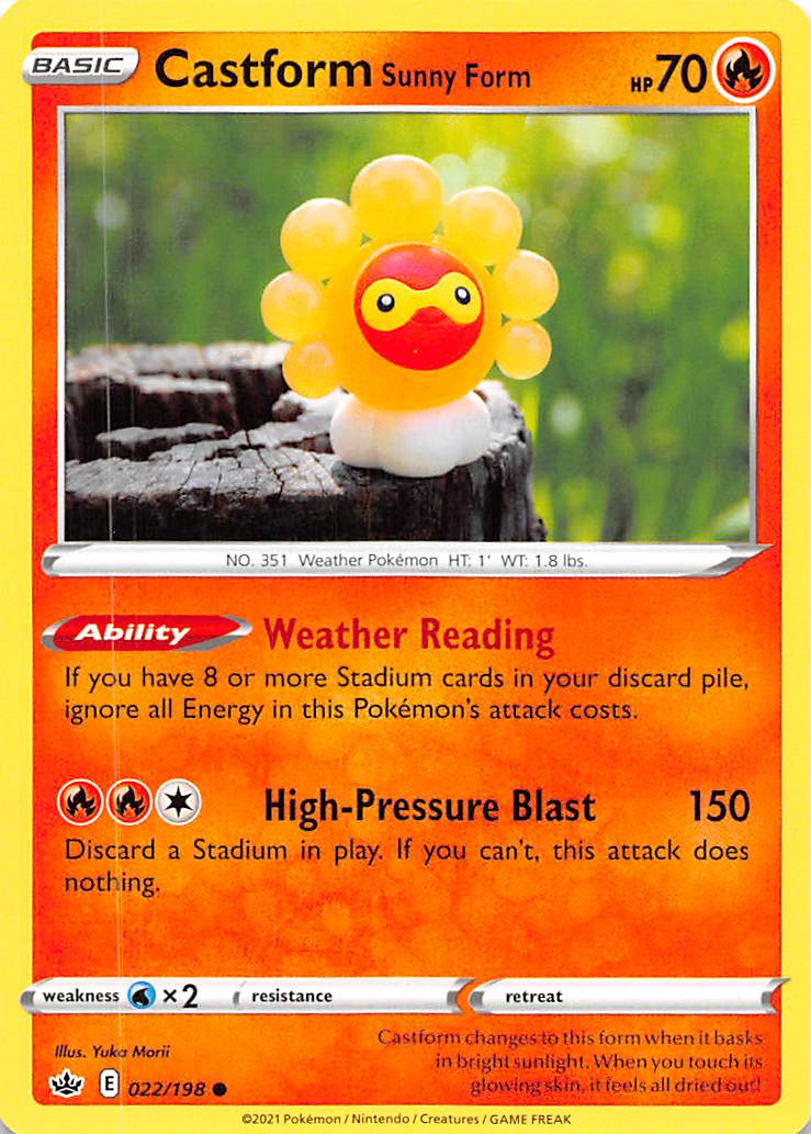 Castform Sunny Form (022/198) [Sword & Shield: Chilling Reign] | Card Merchant Takapuna