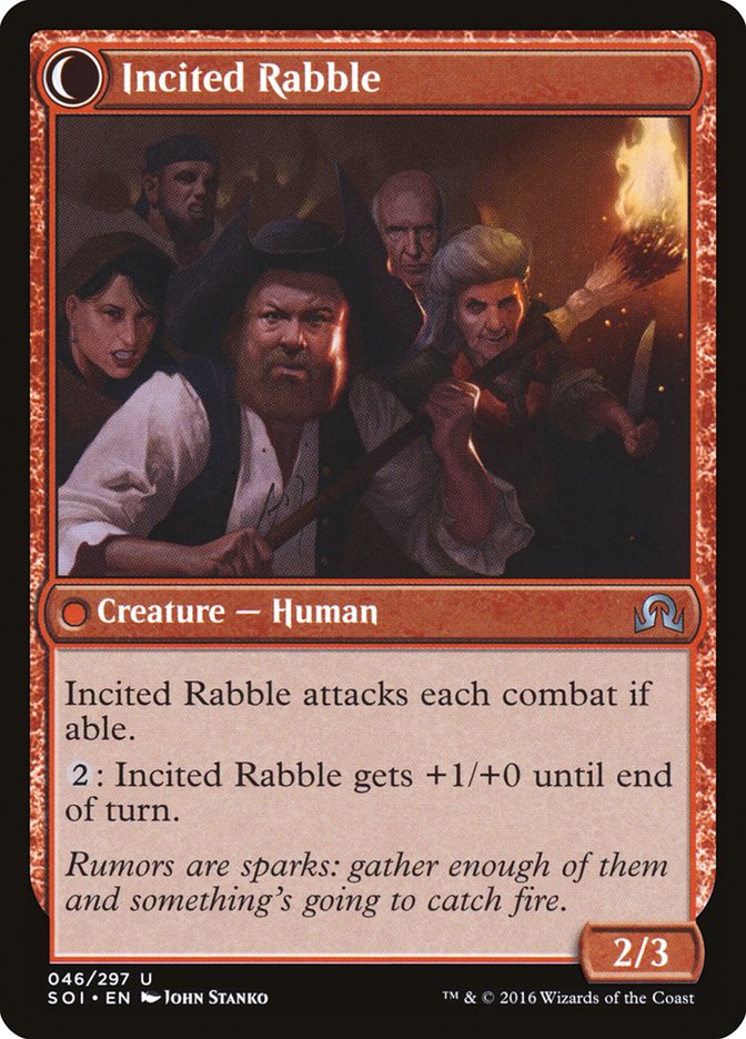 Town Gossipmonger // Incited Rabble [Shadows over Innistrad] | Card Merchant Takapuna