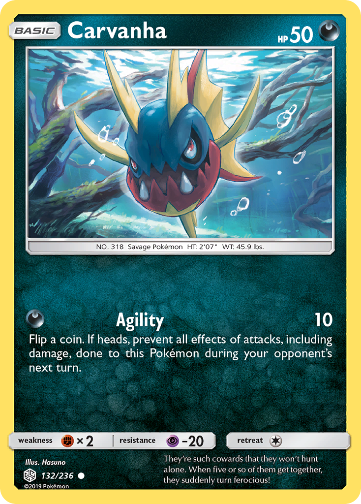 Carvanha (132/236) [Sun & Moon: Cosmic Eclipse] | Card Merchant Takapuna