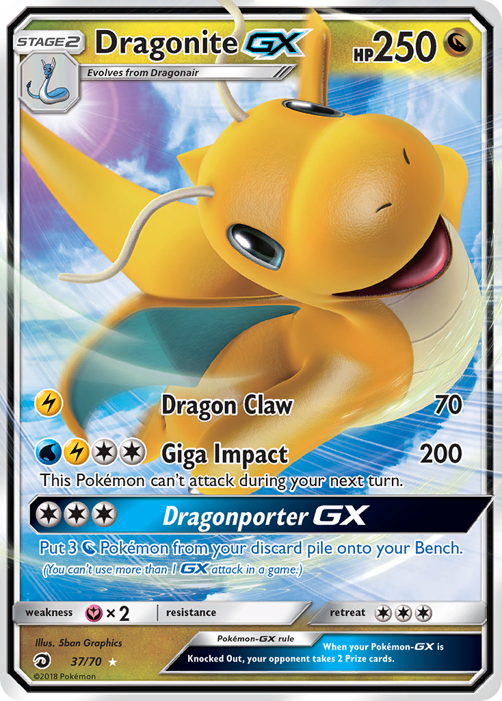 Dragonite GX (37/70) [Sun & Moon: Dragon Majesty] | Card Merchant Takapuna