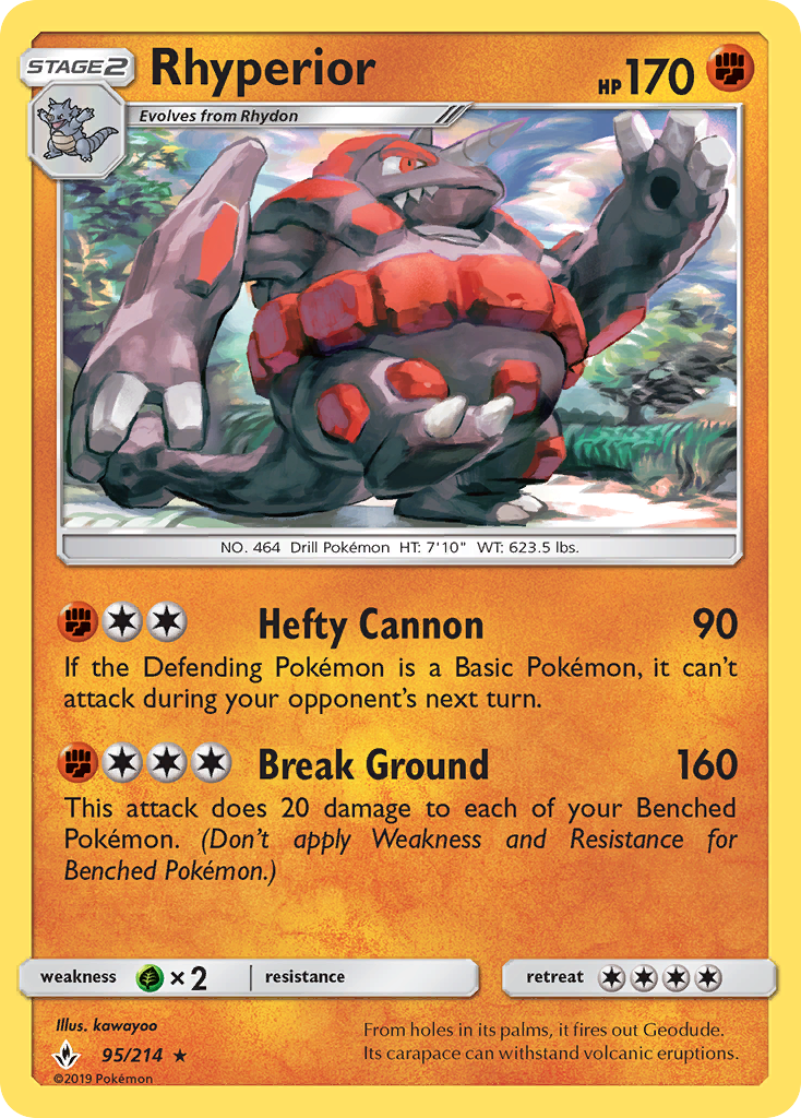 Rhyperior (95/214) [Sun & Moon: Unbroken Bonds] | Card Merchant Takapuna