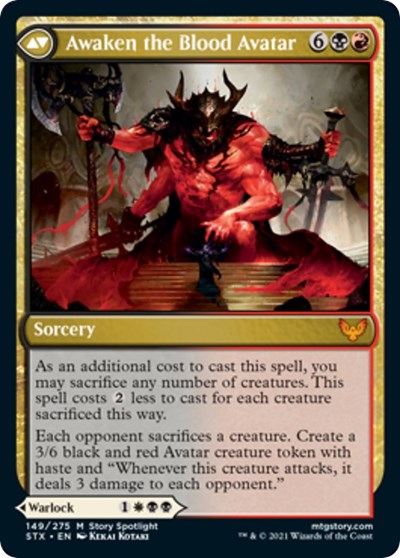 Extus, Oriq Overlord // Awaken the Blood Avatar [Strixhaven: School of Mages Prerelease Promos] | Card Merchant Takapuna