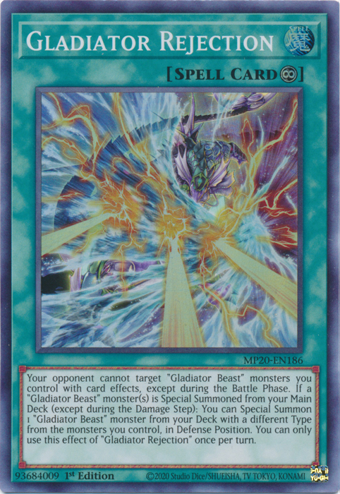 Gladiator Rejection [MP20-EN186] Super Rare | Card Merchant Takapuna