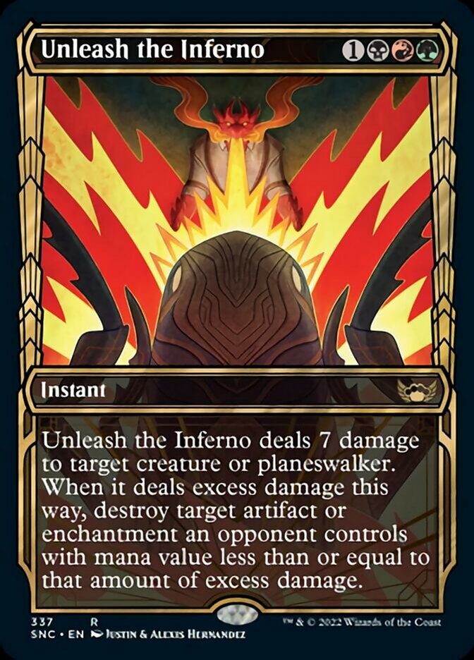 Unleash the Inferno (Showcase Golden Age) [Streets of New Capenna] | Card Merchant Takapuna