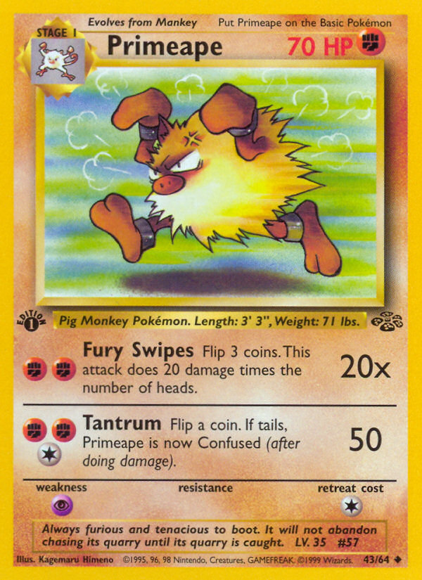 Primeape (43/64) [Jungle 1st Edition] | Card Merchant Takapuna