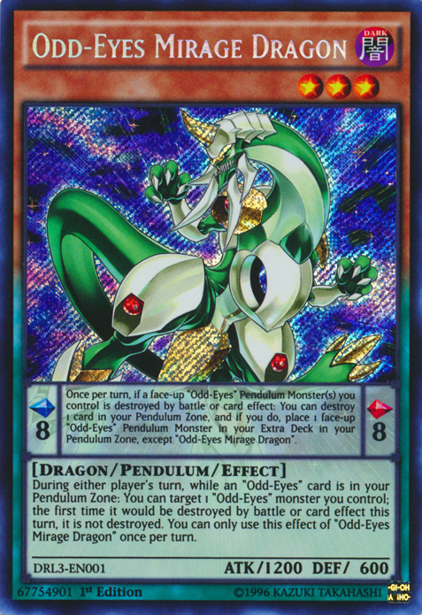 Odd-Eyes Mirage Dragon [DRL3-EN001] Secret Rare | Card Merchant Takapuna