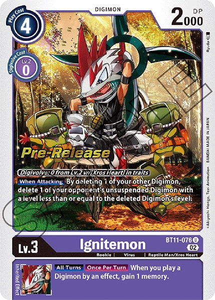 Ignitemon [BT11-076] [Dimensional Phase Pre-Release Promos] | Card Merchant Takapuna