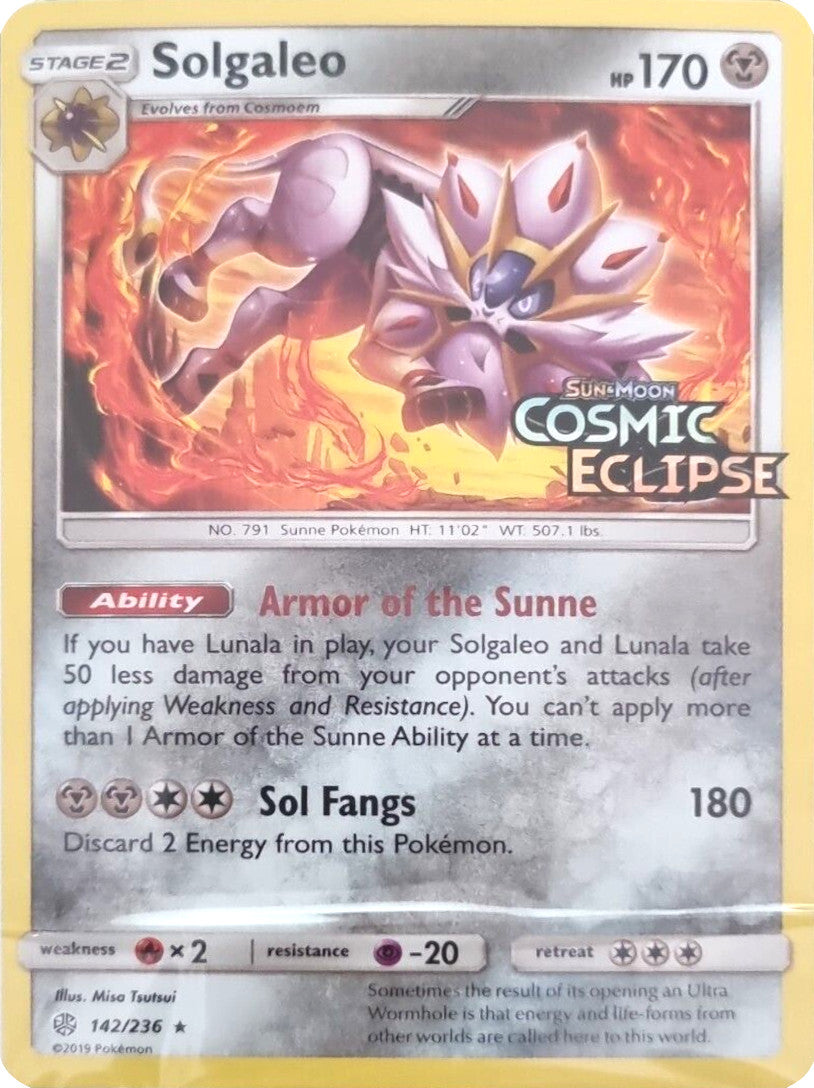 Solgaleo (142/236) (Cosmic Eclipse Stamped) [Sun & Moon: Cosmic Eclipse] | Card Merchant Takapuna