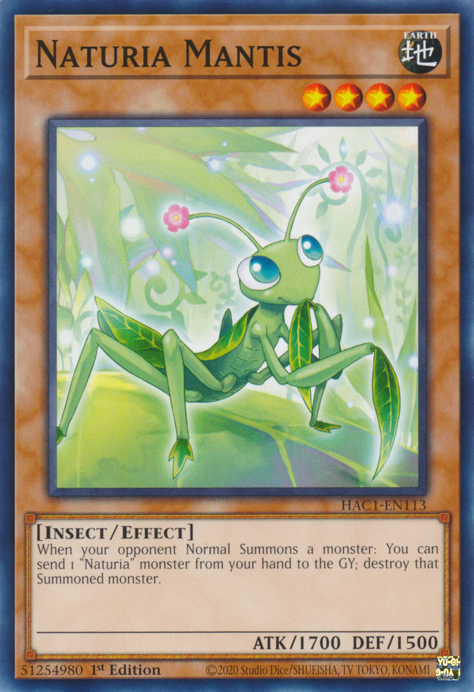 Naturia Mantis [HAC1-EN113] Common | Card Merchant Takapuna