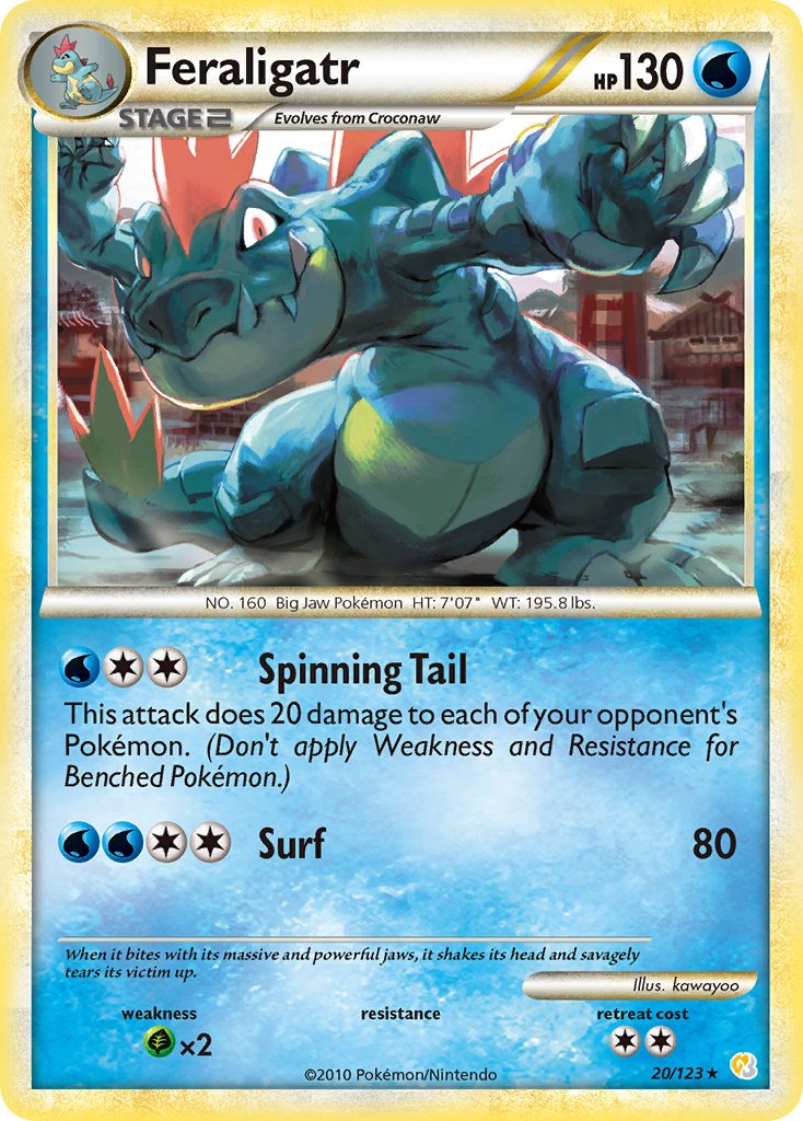 Feraligatr (20/123) (Theme Deck Exclusive) [HeartGold & SoulSilver: Base Set] | Card Merchant Takapuna