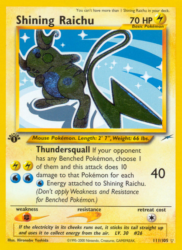 Shining Raichu (111/105) [Neo Destiny 1st Edition] | Card Merchant Takapuna