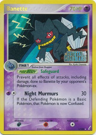 Banette (1/100) (Stamped) [EX: Crystal Guardians] | Card Merchant Takapuna