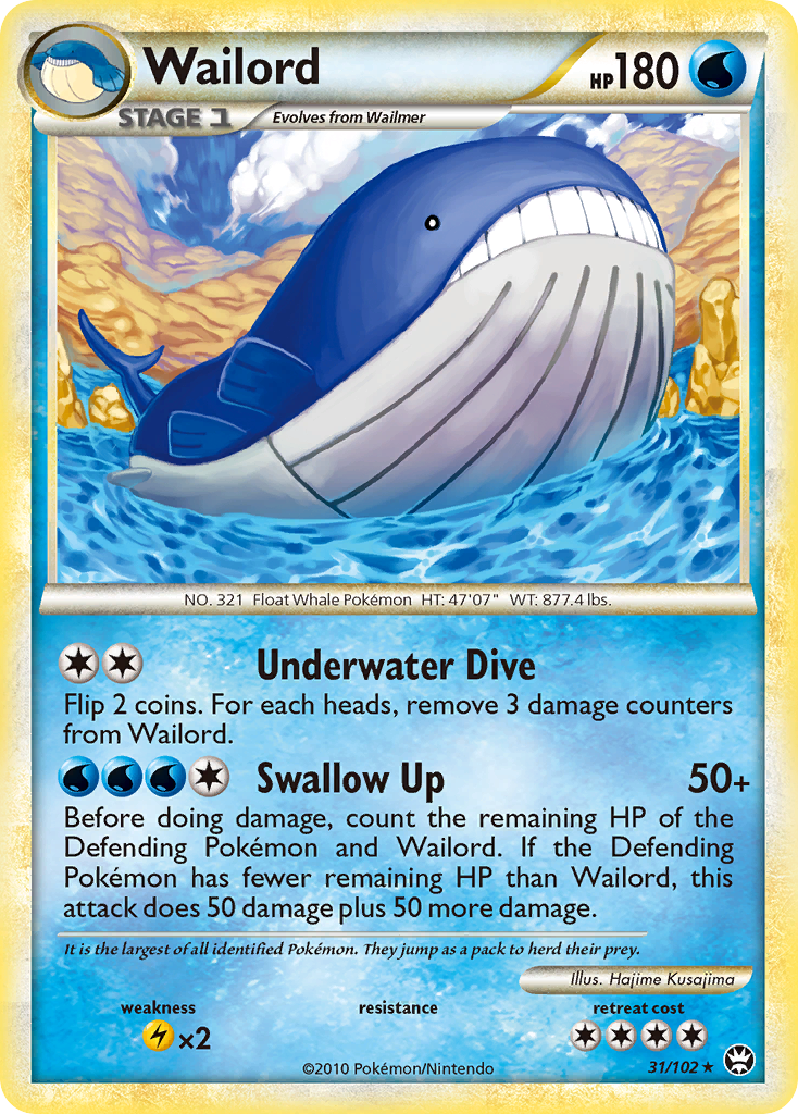 Wailord (31/102) [HeartGold & SoulSilver: Triumphant] | Card Merchant Takapuna