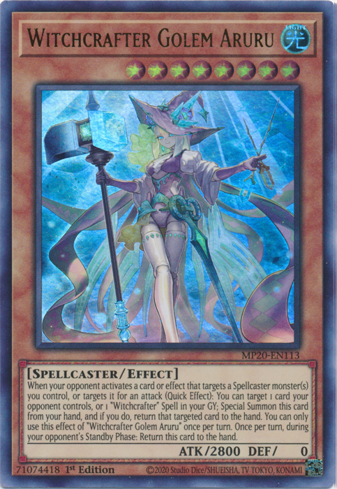 Witchcrafter Golem Aruru [MP20-EN113] Ultra Rare | Card Merchant Takapuna