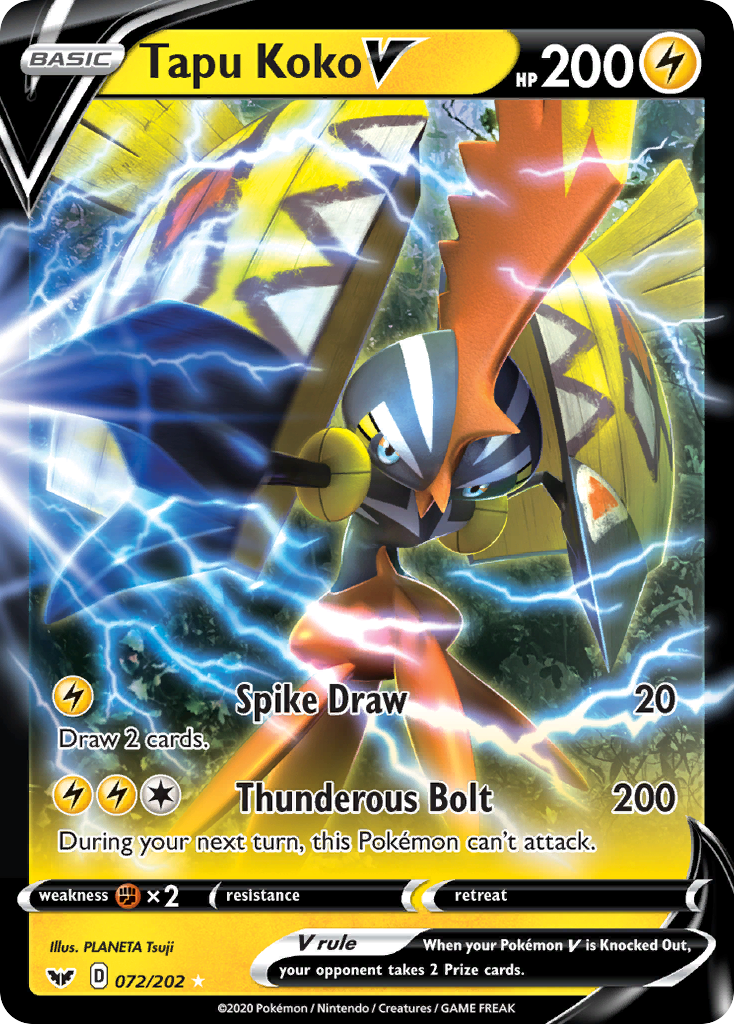 Tapu Koko V (072/202) [Sword & Shield: Base Set] | Card Merchant Takapuna