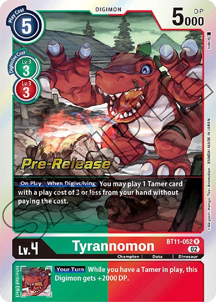 Tyrannomon [BT11-052] [Dimensional Phase Pre-Release Promos] | Card Merchant Takapuna