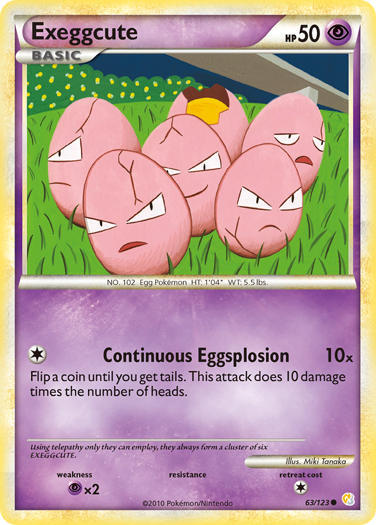 Exeggcute (63/123) [HeartGold & SoulSilver: Base Set] | Card Merchant Takapuna