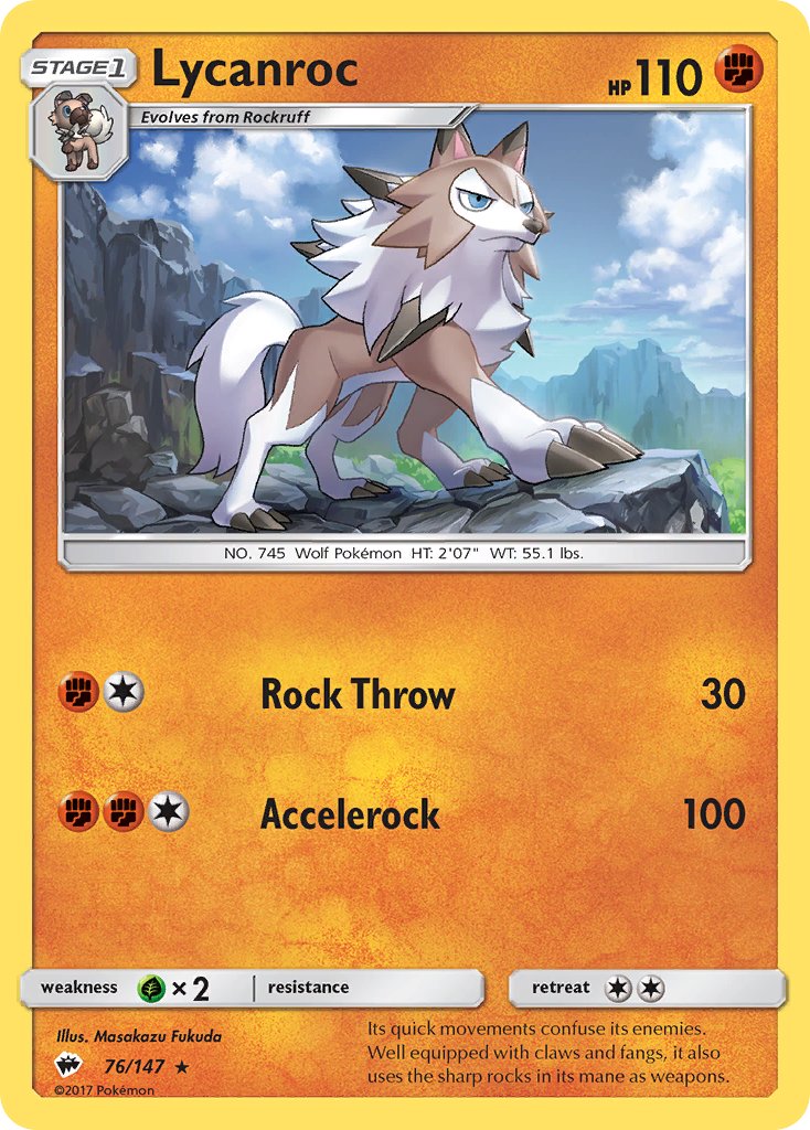 Lycanroc (76/147) (Theme Deck Exclusive) [Sun & Moon: Burning Shadows] | Card Merchant Takapuna