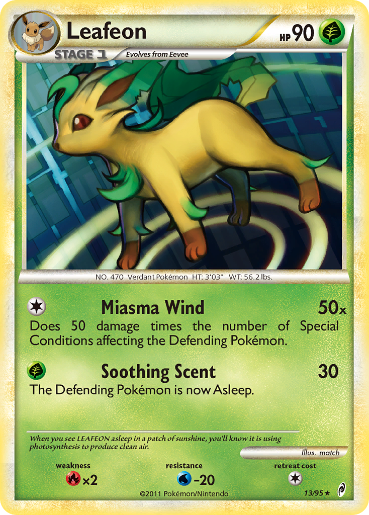 Leafeon (13/95) [HeartGold & SoulSilver: Call of Legends] | Card Merchant Takapuna