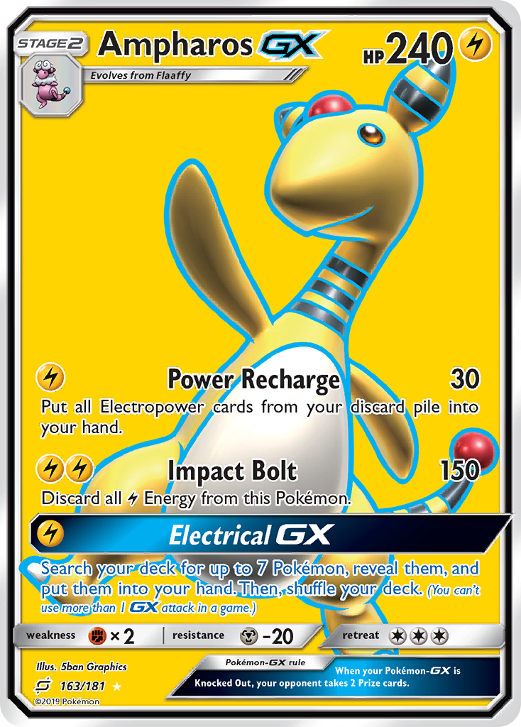 Ampharos GX (163/181) [Sun & Moon: Team Up] | Card Merchant Takapuna