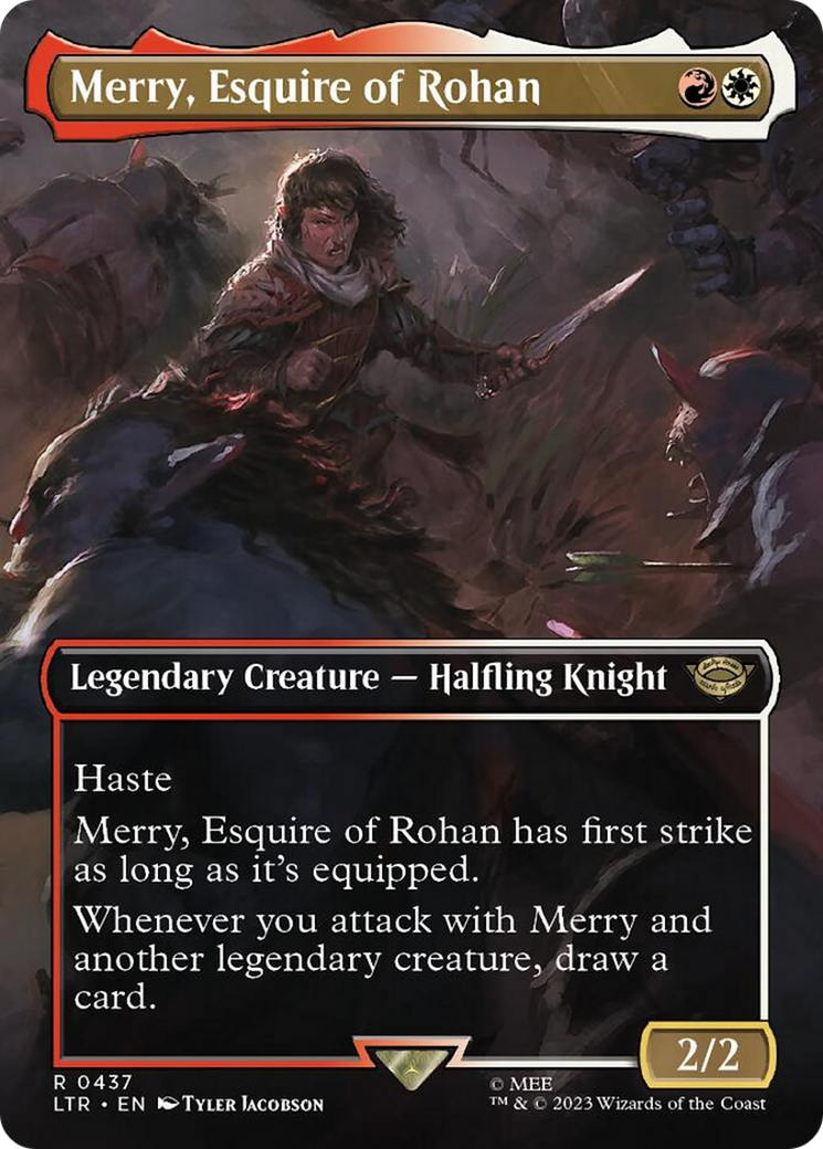 Merry, Esquire of Rohan (Borderless Alternate Art) [The Lord of the Rings: Tales of Middle-Earth] | Card Merchant Takapuna