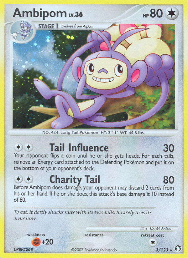 Ambipom (3/123) [Diamond & Pearl: Mysterious Treasures] | Card Merchant Takapuna