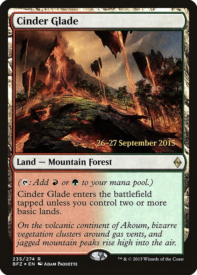 Cinder Glade [Battle for Zendikar Prerelease Promos] | Card Merchant Takapuna