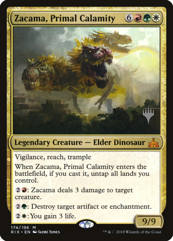 Zacama, Primal Calamity (Promo Pack) [Rivals of Ixalan Promos] | Card Merchant Takapuna