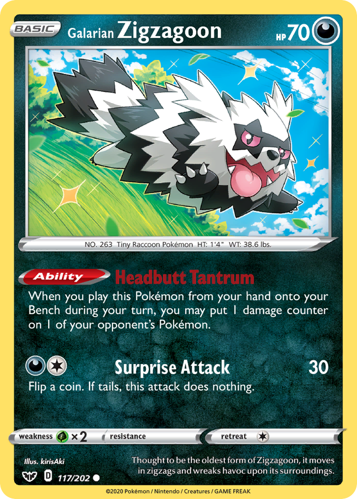 Galarian Zigzagoon (117/202) [Sword & Shield: Base Set] | Card Merchant Takapuna