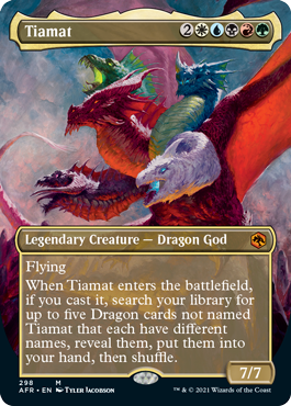 Tiamat (Borderless Alternate Art) [Dungeons & Dragons: Adventures in the Forgotten Realms] | Card Merchant Takapuna