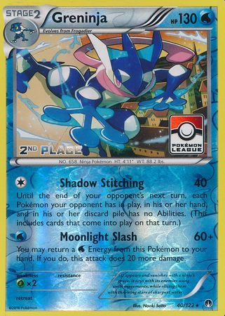 Greninja (40/122) (League Promo 2nd Place) [XY: BREAKpoint] | Card Merchant Takapuna