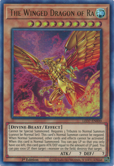 The Winged Dragon of Ra (Alternate Art) [LED7-EN000] Ultra Rare | Card Merchant Takapuna