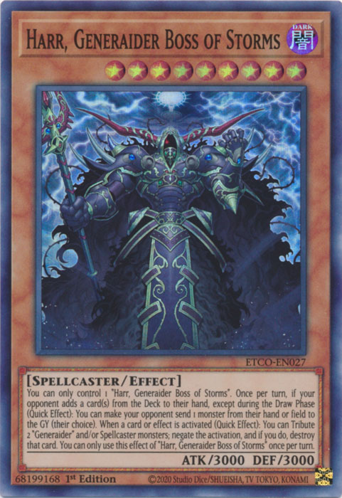 Harr, Generaider Boss of Storms [ETCO-EN027] Super Rare | Card Merchant Takapuna